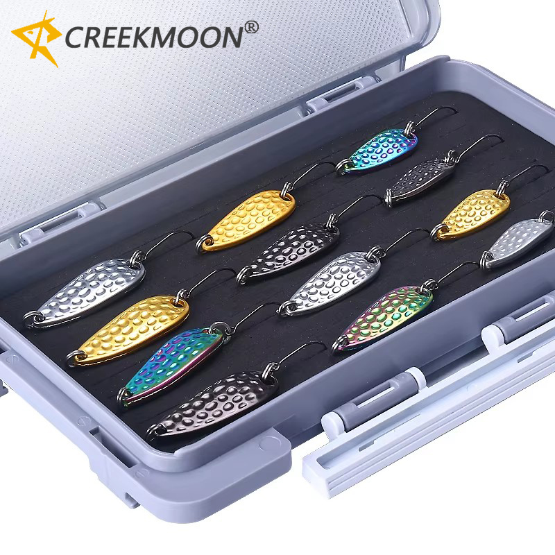 Fishing Lure Spoon - 12pcs Zinc Alloy Metal Spoon Lures