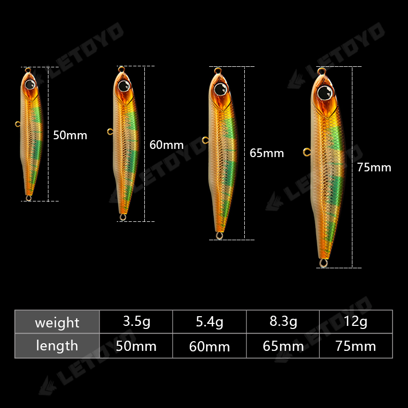LETOYO Sinking Pencil 17g 12g- - Fishing Lure Spoon recension och pris